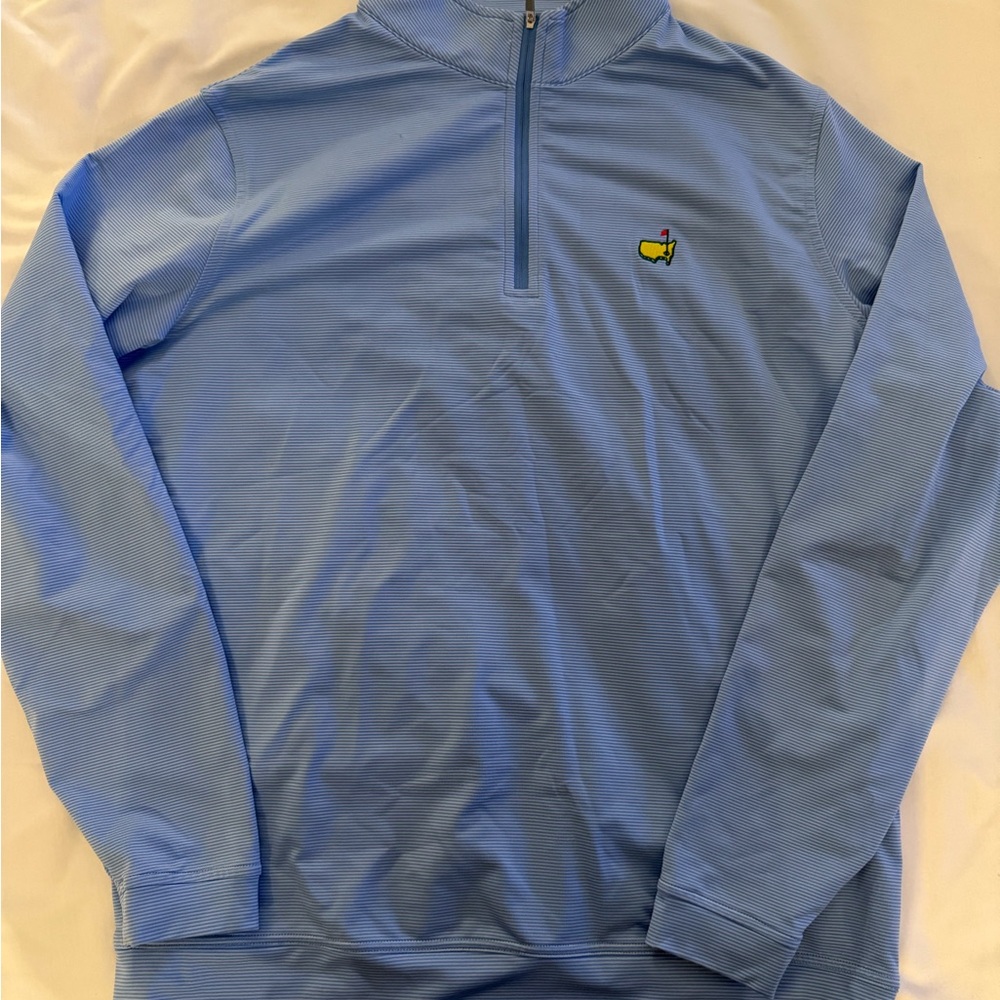 MASTERS Peter Millar Light Blue Striped Shirt / LARGE